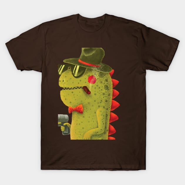 Dino bandito (olive) T-Shirt by Lime